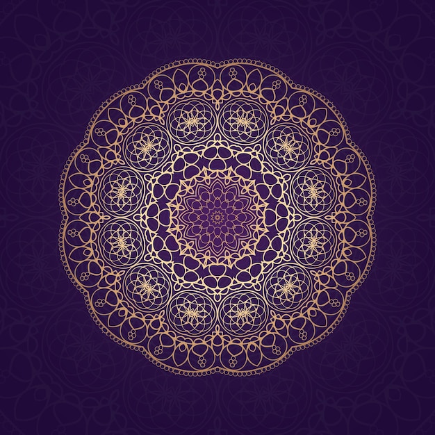 Vetor fundo de mandala com padrão árabe de arabesco dourado estilo oriental islâmico