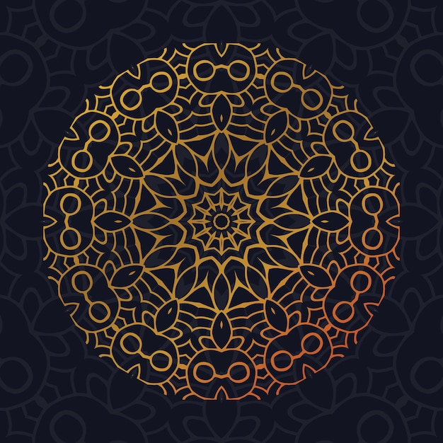 Vetor fundo de mandala com padrão árabe de arabesco dourado estilo oriental islâmico