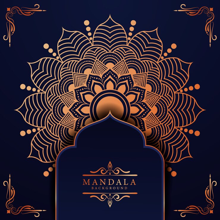 Fundo de mandala de arabesco de luxo criativo | Vetor Premium