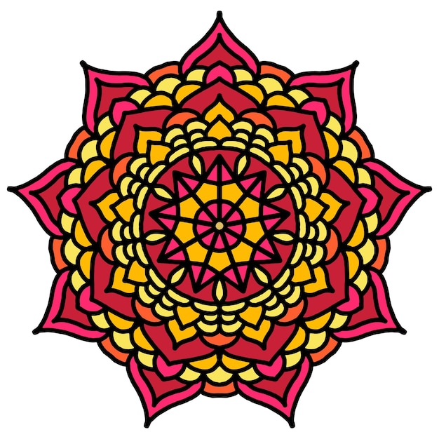 Fundo de mandala de flor colorida