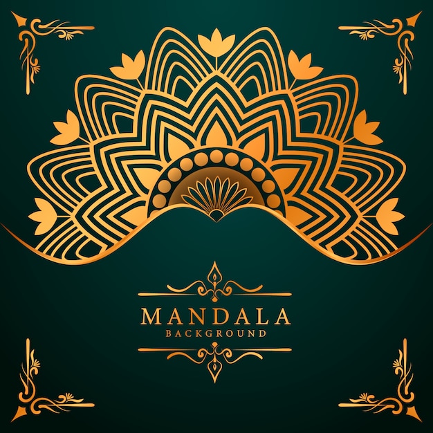 Fundo de mandala de luxo, cartão de felicitações