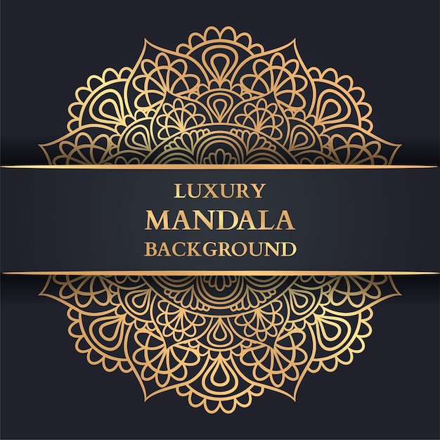 Fundo de mandala de luxo com arabesco dourado, mandala decorativa, modelo de ornamento de luxo