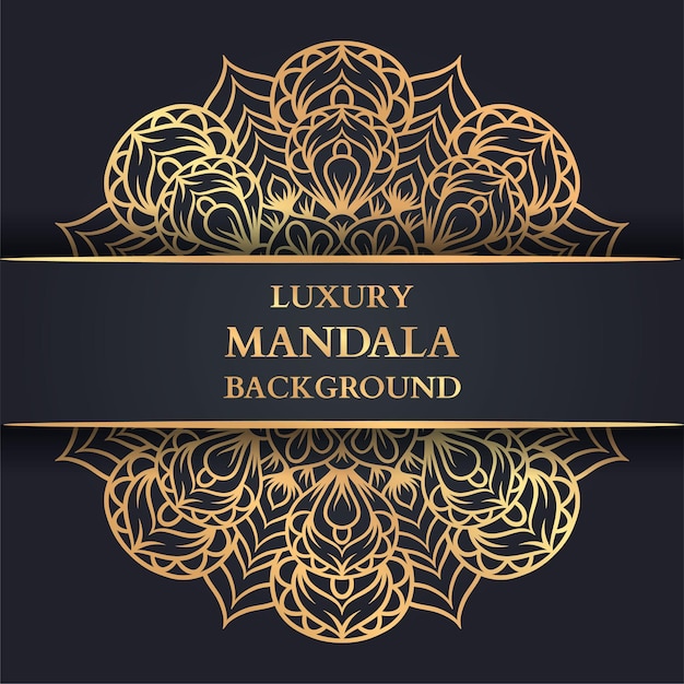 Fundo de mandala de luxo com arabesco dourado, mandala decorativa, modelo de ornamento de luxo