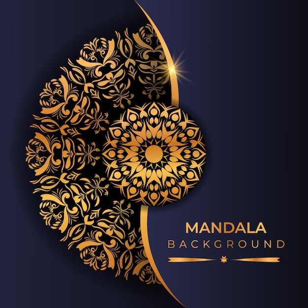 Vetor fundo de mandala de luxo com cor dourada de estilo árabe