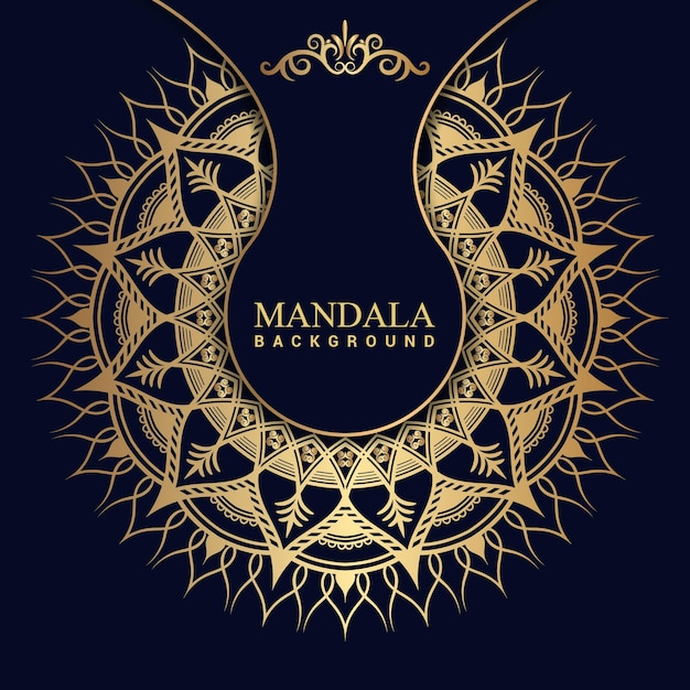 Vetor fundo de mandala de luxo com cor dourada premium vector