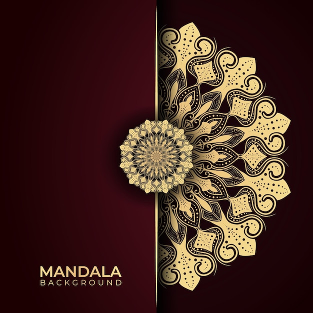 Fundo de mandala de luxo com cor dourada