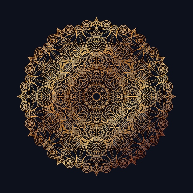 Fundo de mandala de luxo com decoração árabe de arabesco dourado estilo oriental islâmico