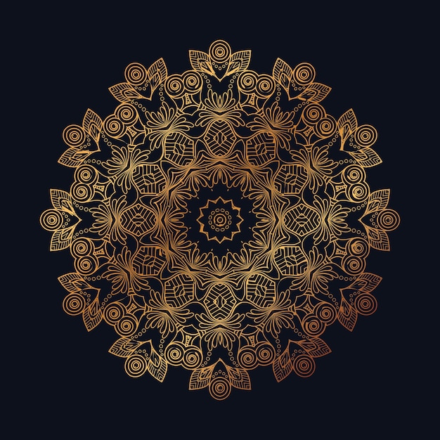 Fundo de mandala de luxo com decoração árabe de arabesco dourado estilo oriental islâmico