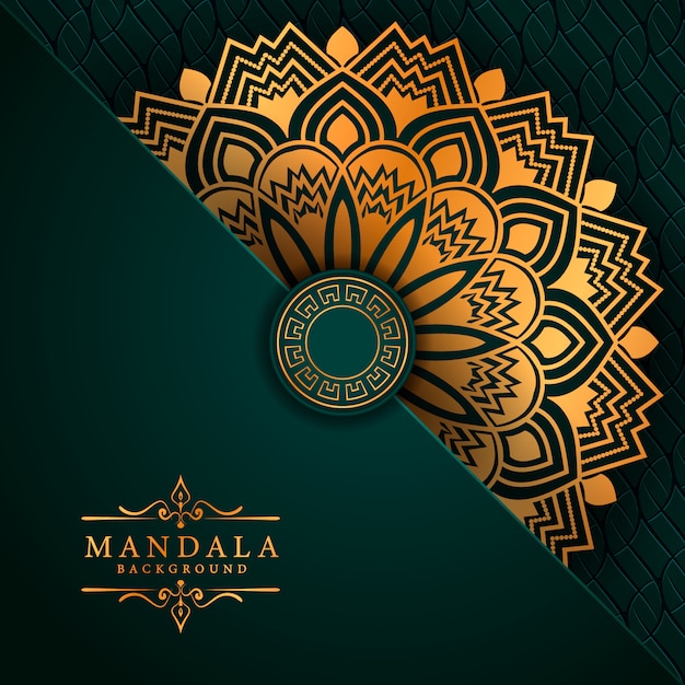 Fundo de mandala de luxo com elegante arabesco dourado