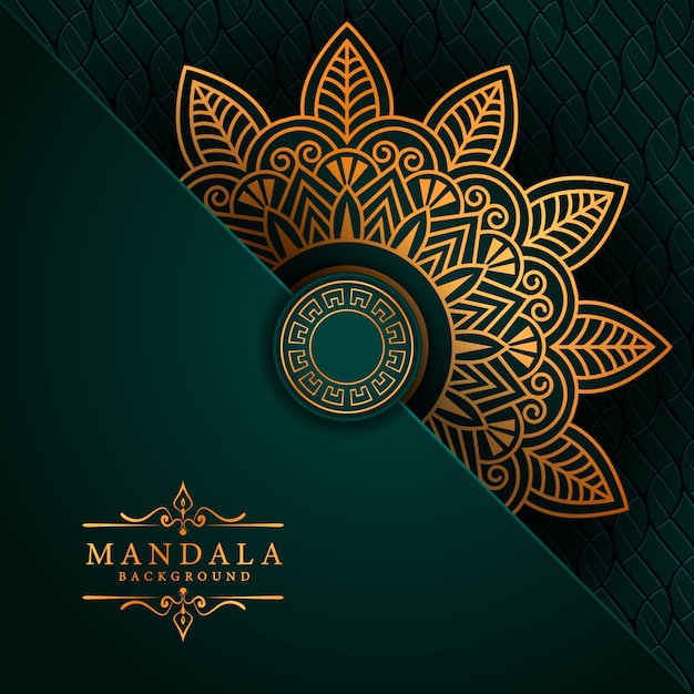 Fundo de mandala de luxo com elegante arabesco dourado