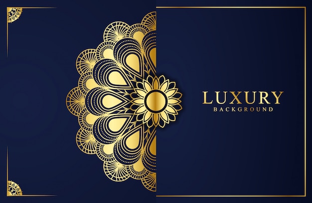 Fundo de mandala de luxo com estilo oriental islâmico árabe de arabesco dourado