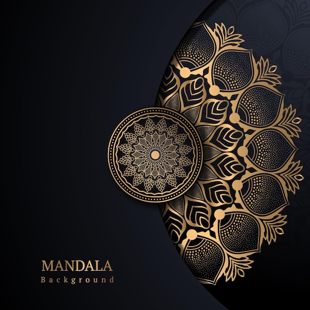 Fundo de mandala de luxo com padrão arabesco dourado estilo islâmico árabe