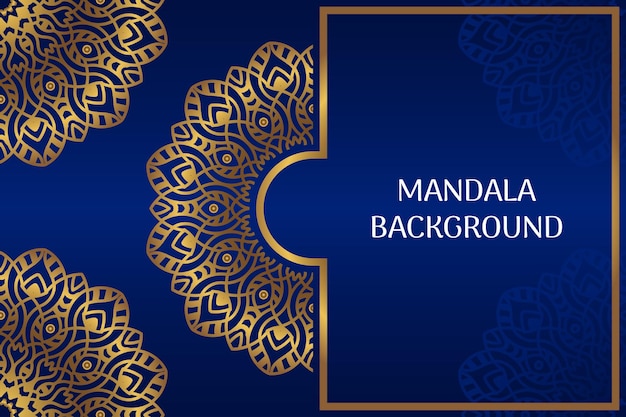 Fundo de mandala de luxo com padrão de arabesco dourado estilo oriental islâmico árabe Ramadan Style Mandala decorativa Mandala para impressão de capa de cartaz folheto panfleto banner