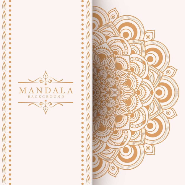 Fundo de mandala de luxo com padrão de arabesco dourado