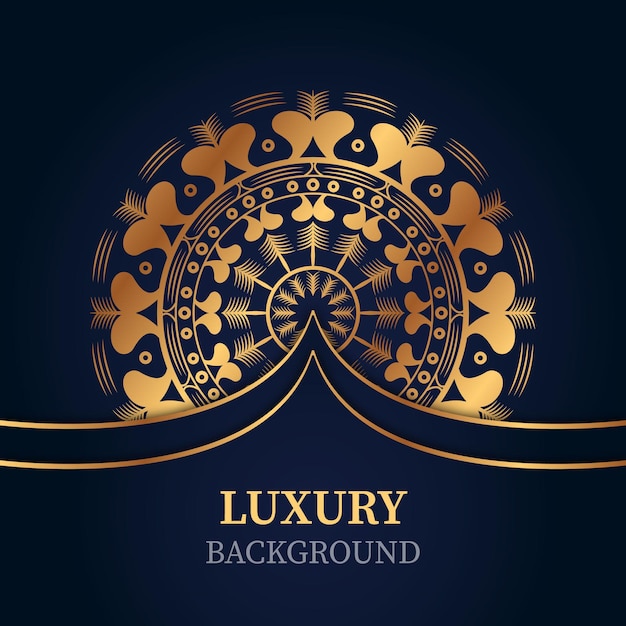 Fundo de mandala de luxo com padrão dourado premium vector design