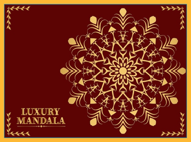 Fundo de mandala de luxo criativo com cor dourada