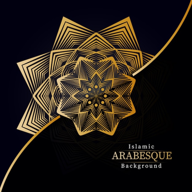 Fundo de mandala de luxo criativo com decoração arabesco dourado