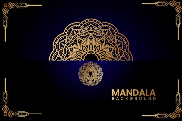 Fundo de mandala de luxo elegante com decorações de ouro