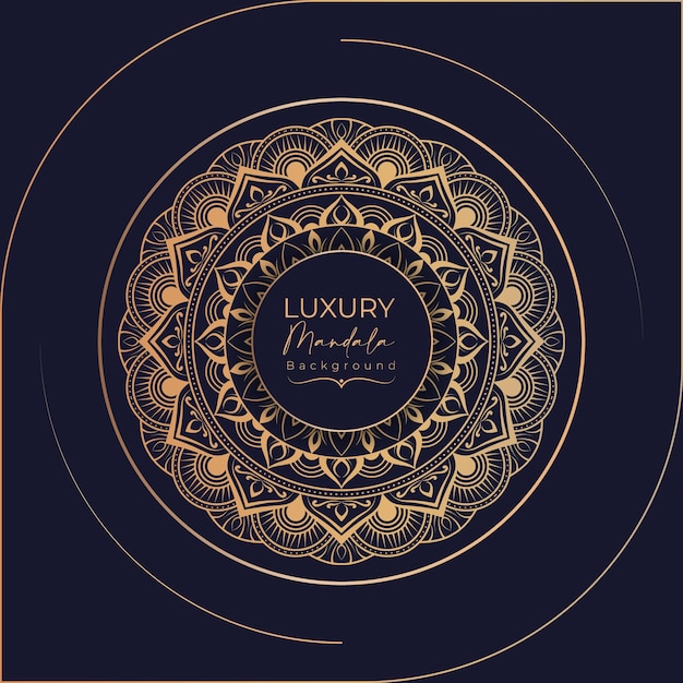 Fundo de mandala de luxo ornamental com cor dourada