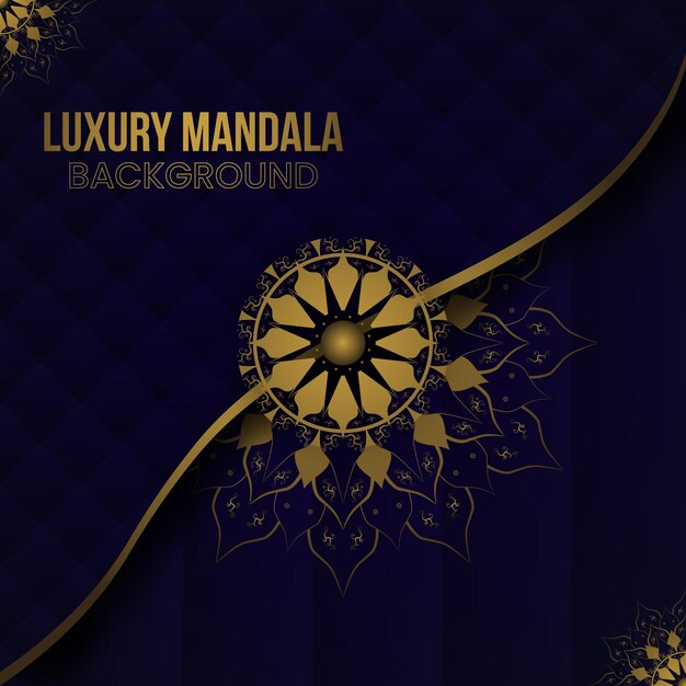 Fundo de mandala de luxo vetorial com arabesco dourado