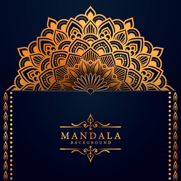 Fundo de mandala de ramadan kareem de luxo cartão