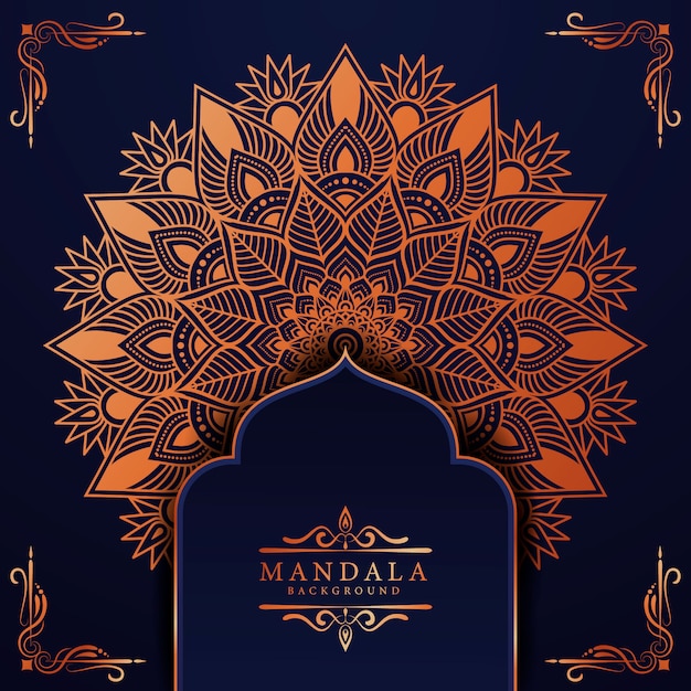 Fundo de mandala de ramadan kareem de luxo