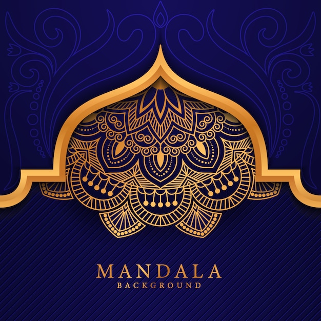 Fundo de mandala de ramadan kareem de luxo