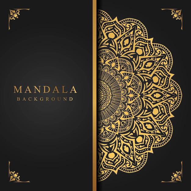 Fundo de mandala dourada de luxo