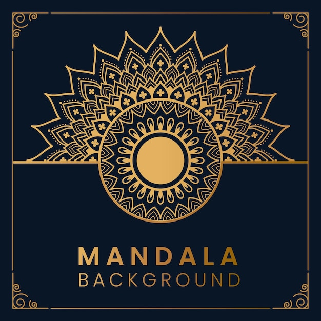 Fundo de mandala dourada floral luxo