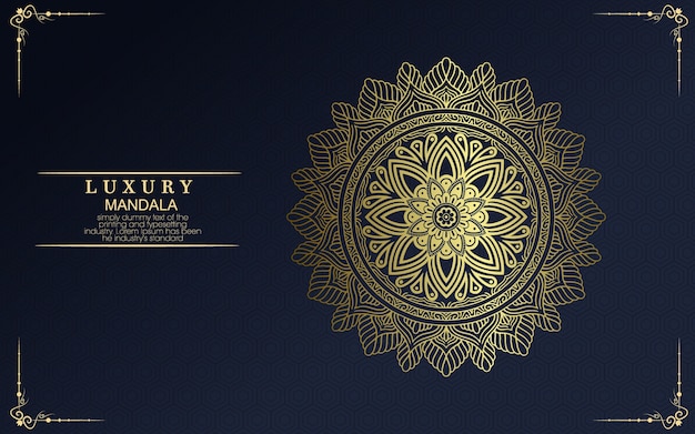 Fundo de mandala dourada ornamental de luxo, estilo arabesco.