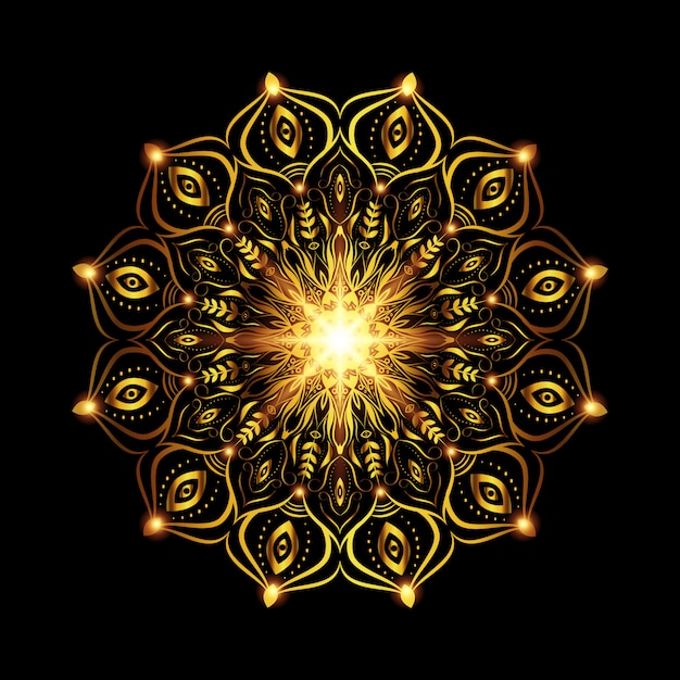 Fundo de mandala dourado de luxo criativo