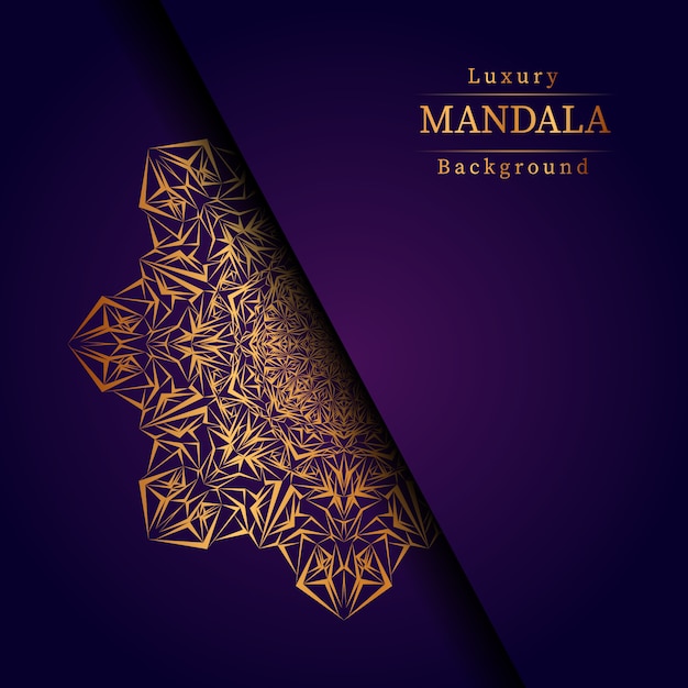 Fundo de mandala ornamental de luxo na cor ouro, fundo de mandala de luxo