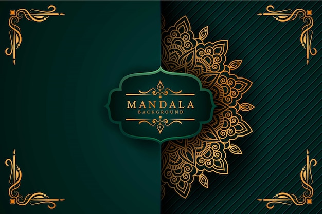 Fundo de mandala ornamental de luxo na cor ouro