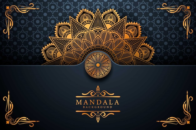 Fundo de mandala ornamental de luxo na cor ouro