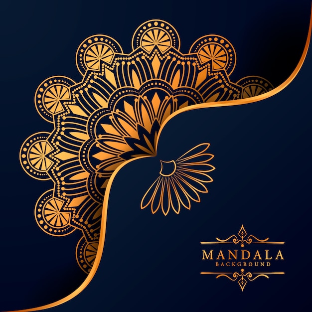 Fundo de mandala ornamental de luxo na cor ouro