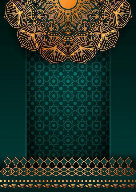 Fundo de mandala ornamental de luxo na cor ouro