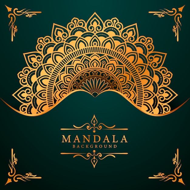 Fundo de mandala ornamental de luxo na cor ouro