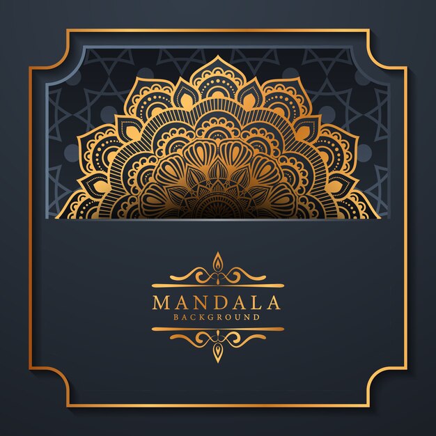 Fundo de mandala ornamental de luxo na cor ouro