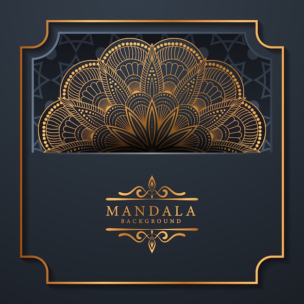 Fundo de mandala ornamental de luxo na cor ouro