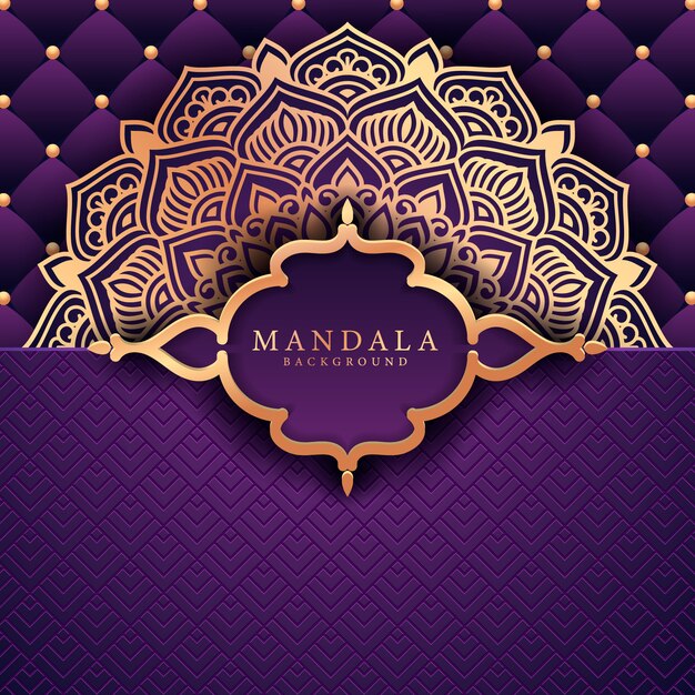 Fundo de mandala ornamental de luxo na cor ouro