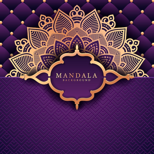 Fundo de mandala ornamental de luxo na cor ouro