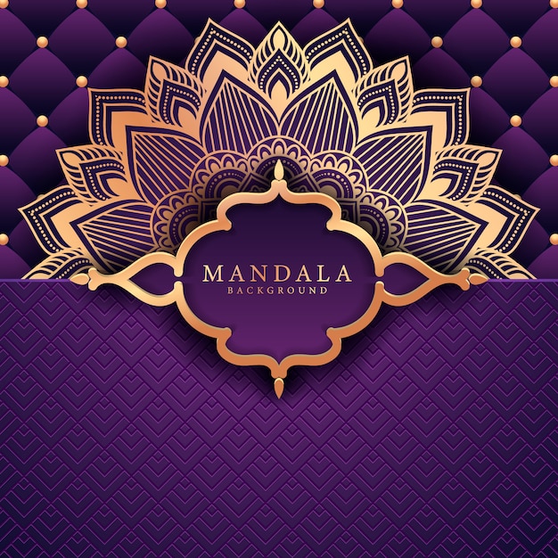 Fundo de mandala ornamental de luxo na cor ouro