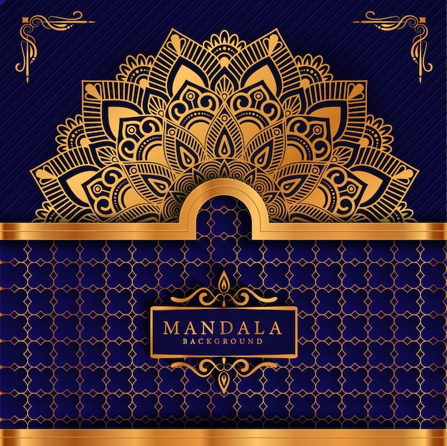 Fundo de mandala ornamental de luxo na cor ouro