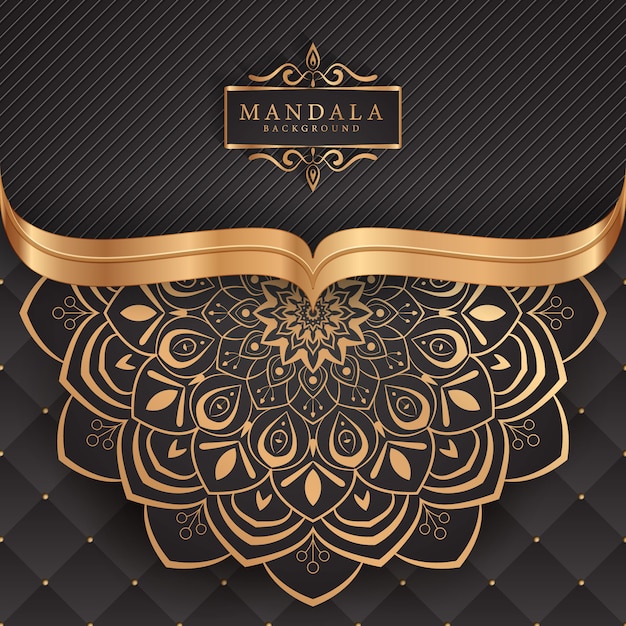 Fundo de mandala ornamental de luxo na cor ouro