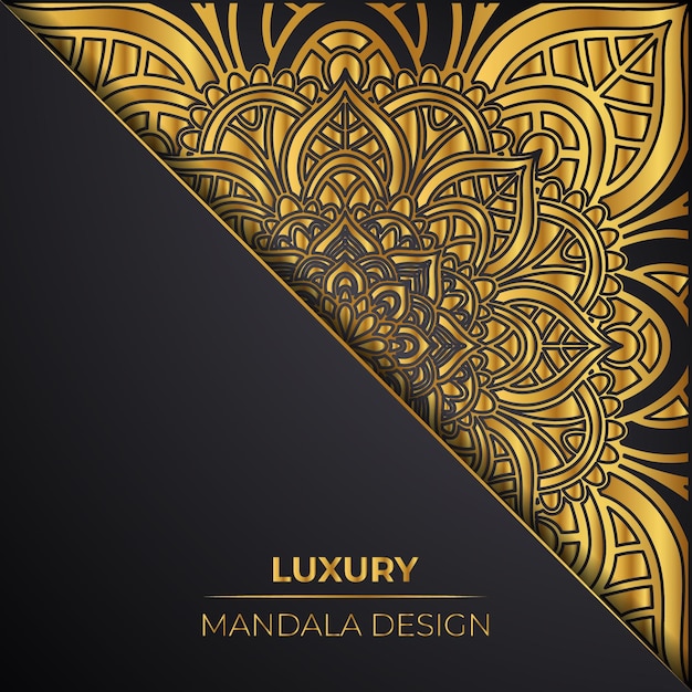 Vetor fundo de mandala ornamental de luxo pronto para impressão com design decorativo dourado