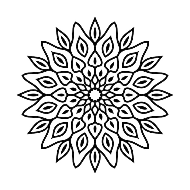 Fundo de mandala para colorir facilmente editável e redimensionável