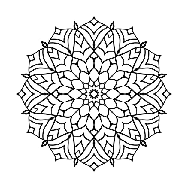 Fundo de mandala para colorir facilmente editável e redimensionável