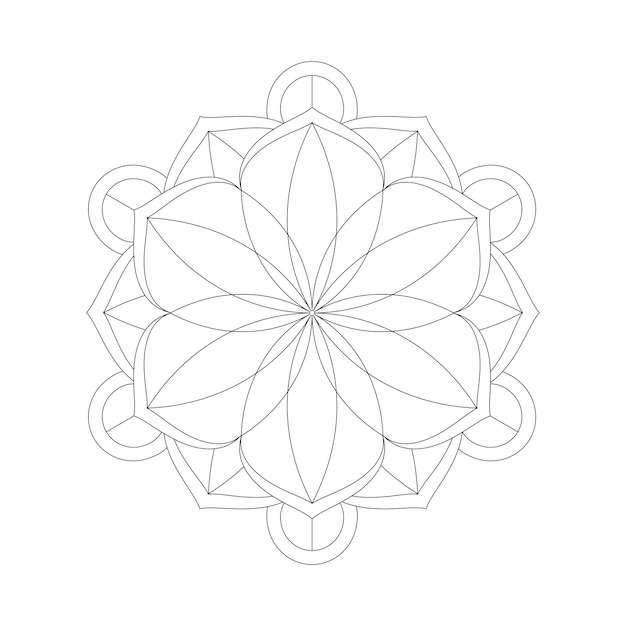 Fundo de mandala para colorir facilmente editável e redimensionável