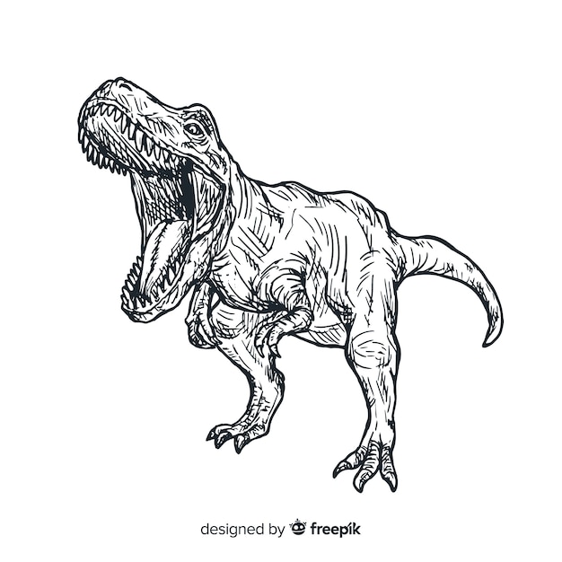 Fundo de mão desenhada t-rex