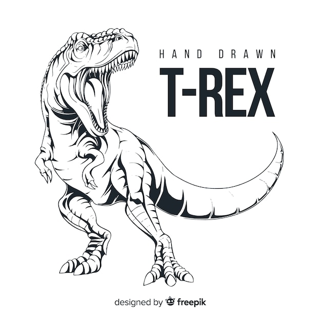 Fundo de mão desenhada t-rex